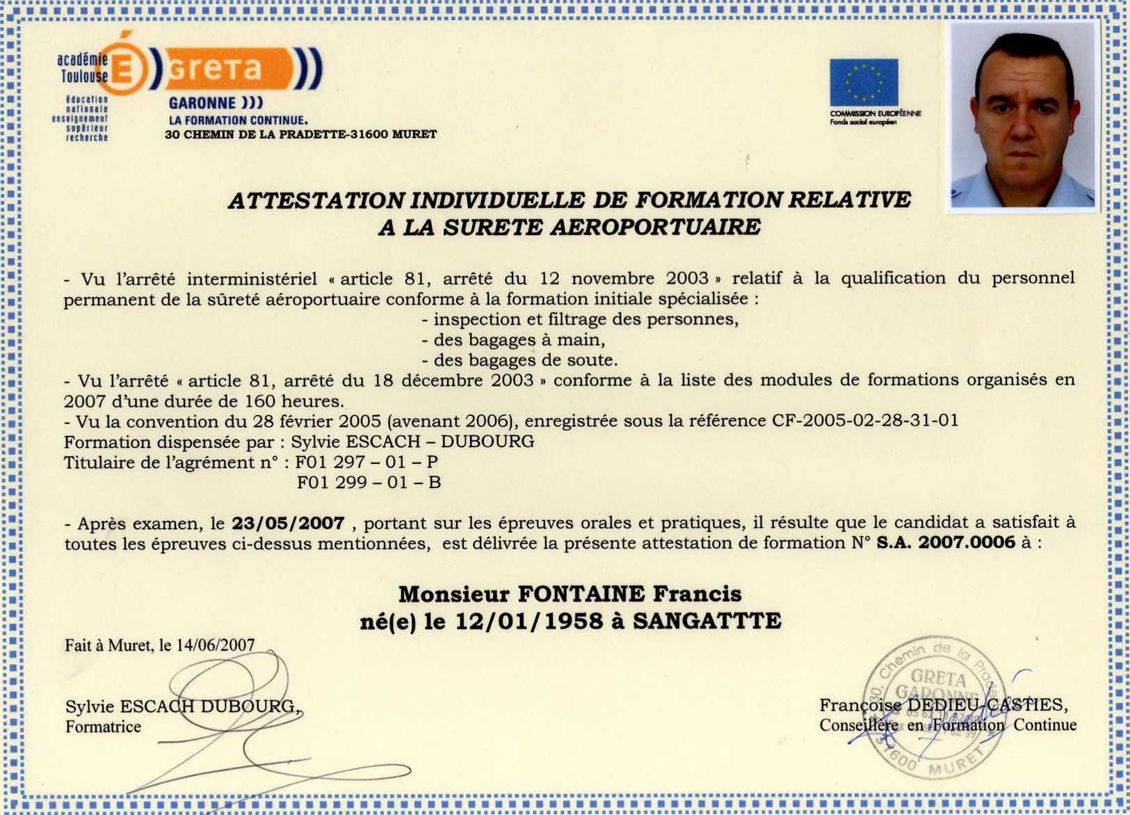 diplome securite